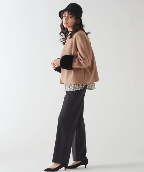 「TIARA」 ノーカラーコート 2 ベージュ レディース_画像7