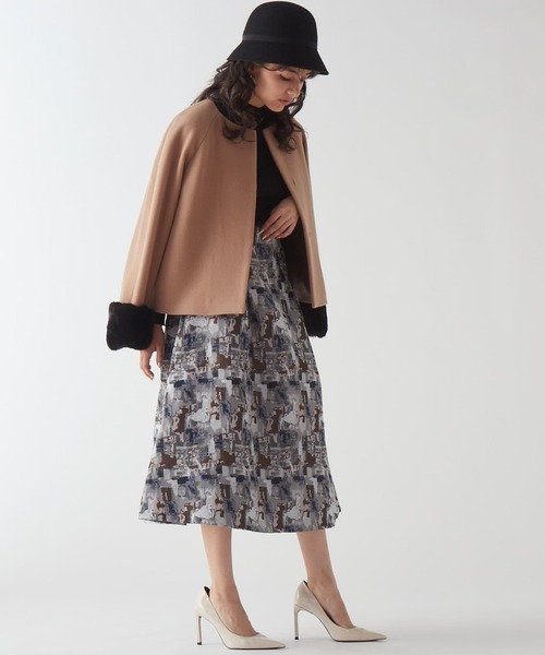 「TIARA」 ノーカラーコート 2 ベージュ レディース_画像8