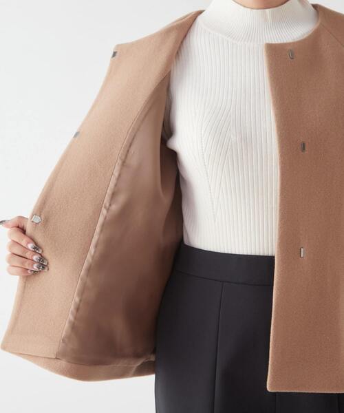 Tiara（ティアラ） ノーカラーコート 2 ベージュ レディース