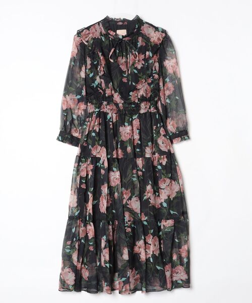 Rose Tiara（ローズティアラ） 長袖ワンピース 38 ブラック レディース