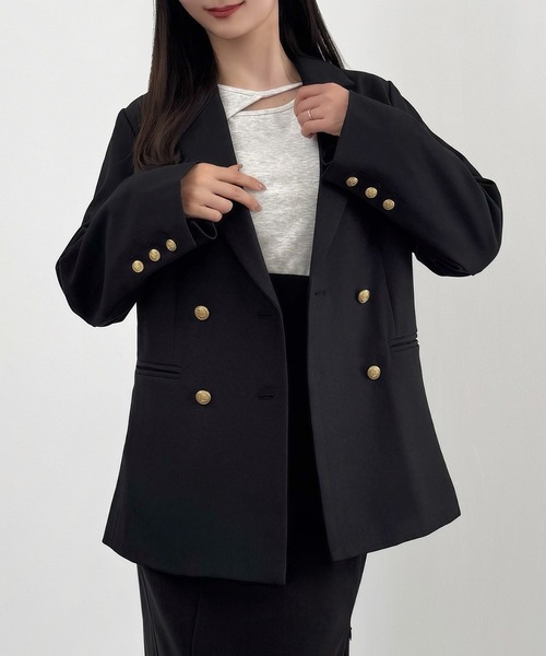 「CENEA」 テーラードジャケット LARGE グレイッシュベージュ レディース_画像9