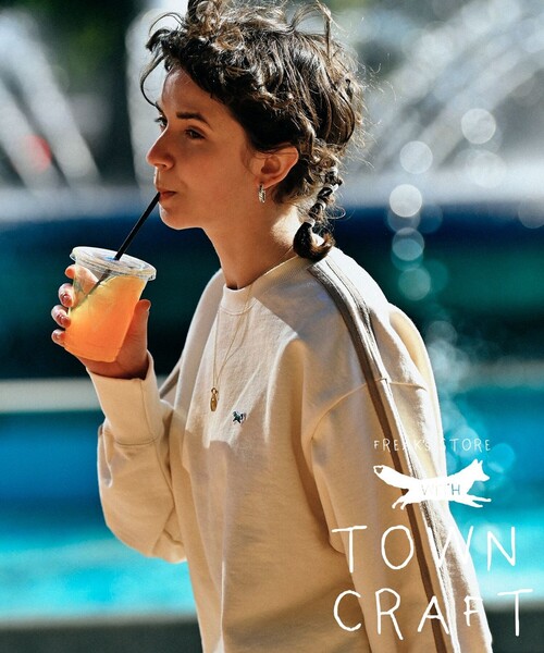 「TOWNCRAFT」 スウェットカットソー フリ- グリーン レディース_画像3