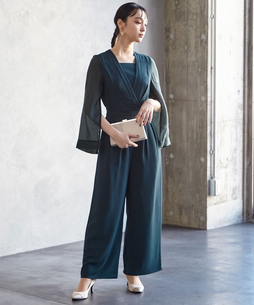 aimer パンツドレス(L) AIMER（エメ） パンツドレス MEDIUM グリーン レディース : ZOZOTOWN