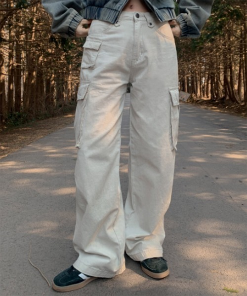 「by muni:r」 カーゴパンツ MEDIUM クリーム レディース_画像7