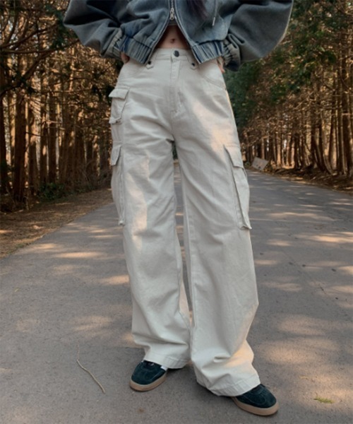 「by muni:r」 カーゴパンツ MEDIUM クリーム レディース_画像8