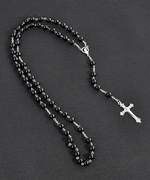 ブエナビスタ　ロザリオネックレス イタリア製ヴィンテージロザリオネックレス存在感ある十字架