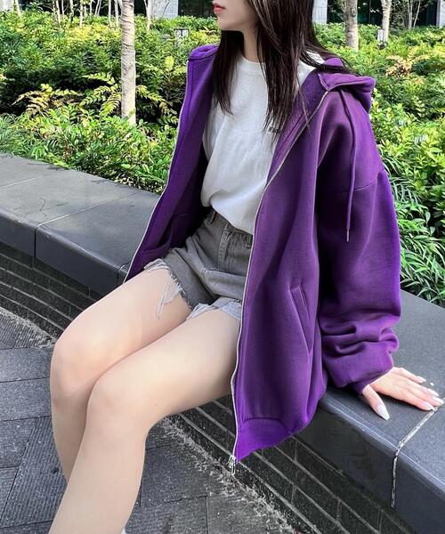 [Figments] Zip выше Parker LARGE лиловый женский 