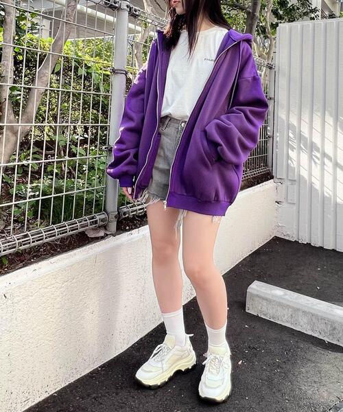 [Figments] Zip выше Parker LARGE лиловый женский 