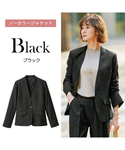 「GeeRA」 ノーカラージャケット LARGE ブラウン レディース_画像3