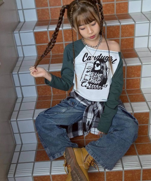 RandS tシャツ ガールptオフショルラグラントップス KIDS キッズ 子供