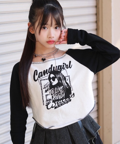 トップス RT-143711 RandS tシャツ ガールptオフショルラグラントップス KIDS キッズ 子供