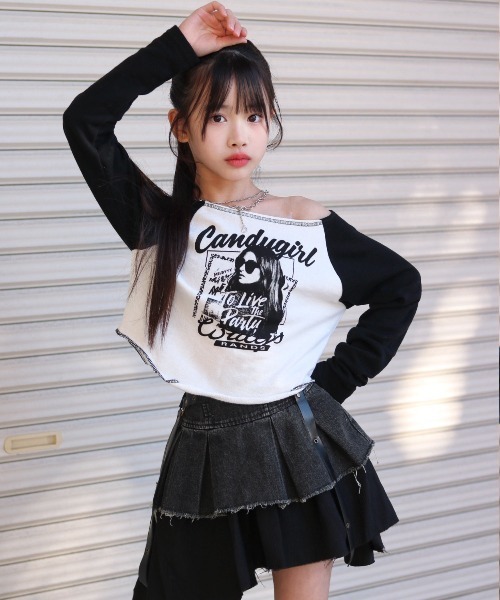 RandS tシャツ ガールptオフショルラグラントップス KIDS キッズ 子供