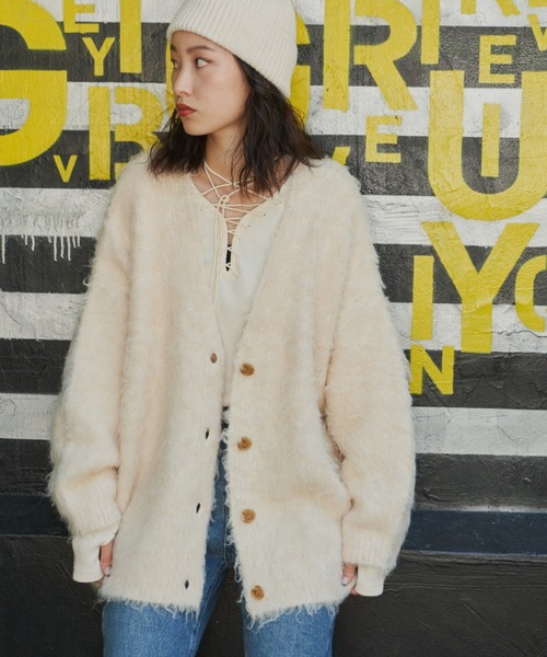 「Auntie Rosa Holiday」 ニットカーディガン FREE グレー レディース_画像5