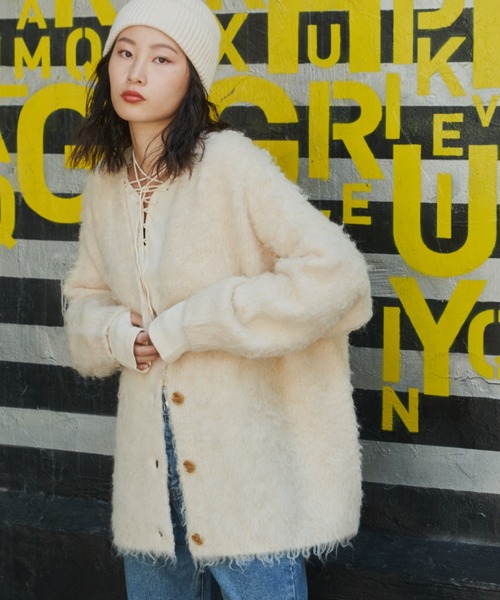 「Auntie Rosa Holiday」 ニットカーディガン FREE グレー レディース_画像6