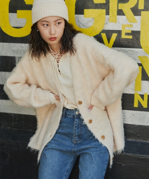 「Auntie Rosa Holiday」 ニットカーディガン FREE グレー レディース_画像8