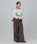 ワイドパンツ パンツ サッシュベルトチェックパ...の詳細画像5
