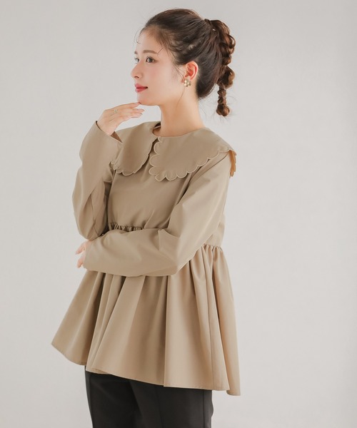 「Fit more」 長袖ブラウス FREE ベージュ レディース_画像7