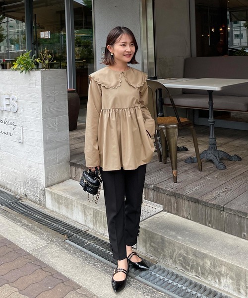 「Fit more」 長袖ブラウス FREE ベージュ レディース_画像8