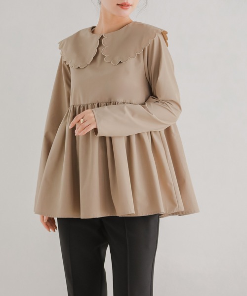 「Fit more」 長袖ブラウス FREE ベージュ レディース_画像9