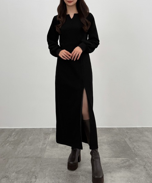 「CENEA」 長袖ワンピース MEDIUM チャコール レディース_画像8