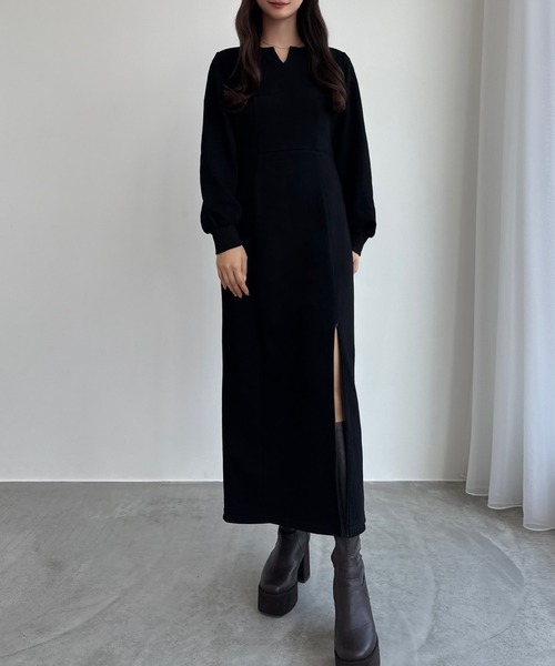 「CENEA」 長袖ワンピース MEDIUM チャコール レディース_画像9