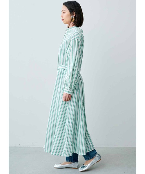 「MEDE19F」 長袖ワンピース MEDIUM グリーン レディース_画像6