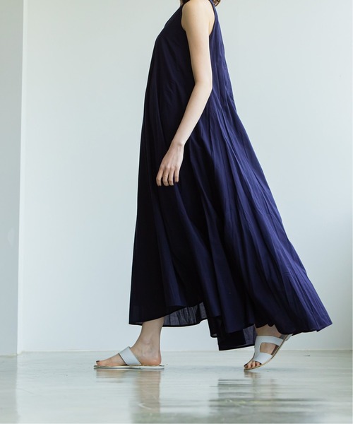 「NOBLE」 「MARIHA」ノースリーブワンピース 36 ネイビー レディースの画像
