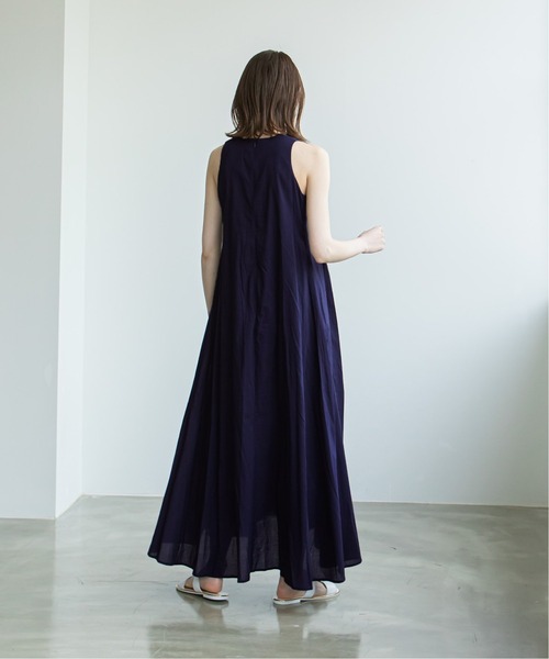 「NOBLE」 「MARIHA」ノースリーブワンピース 36 ネイビー レディースの画像