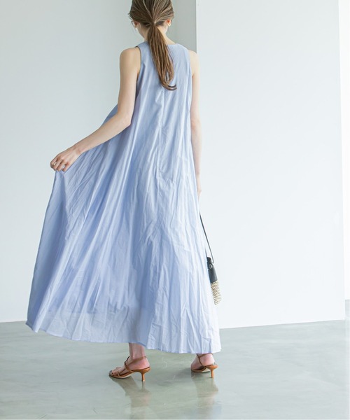 「NOBLE」 「MARIHA」ノースリーブワンピース 36 ネイビー レディースの画像