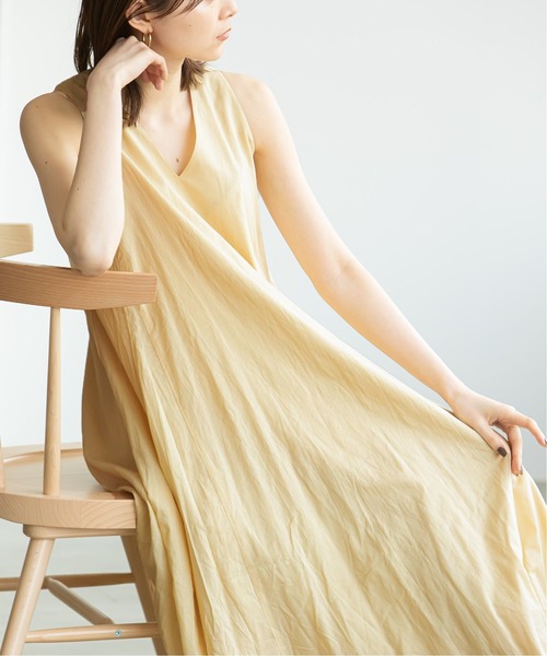 「NOBLE」 「MARIHA」ノースリーブワンピース 36 ネイビー レディースの画像