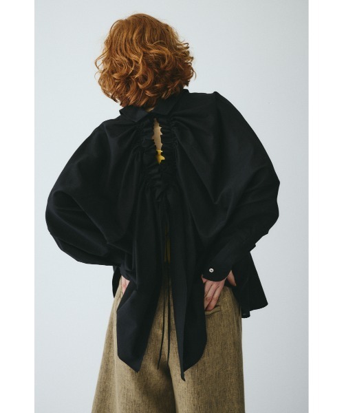 ブラウス シャツ Back shirring shirt　　バックシャーリングシャツ レディースの画像