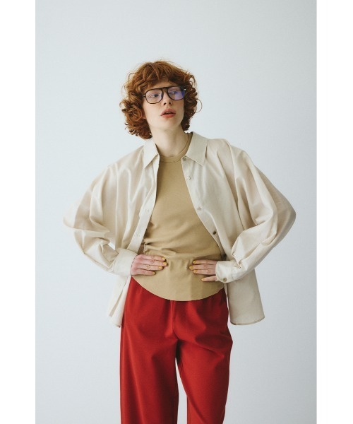 ブラウス シャツ Back shirring shirt　　バックシャーリングシャツ レディースの画像