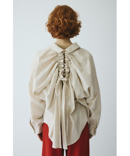 ブラウス シャツ Back shirring shirt　　バックシャーリングシャツ レディースの画像