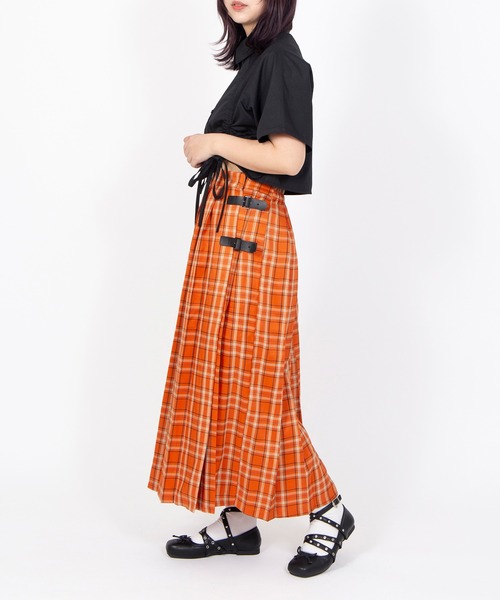 Y's】ワイズ　2025SS 　チェック柄ラップスカートパンツ コットン PUNYUS（プニュズ） スカート 夏 チェック柄ラップスカート : ZOZOTOWN