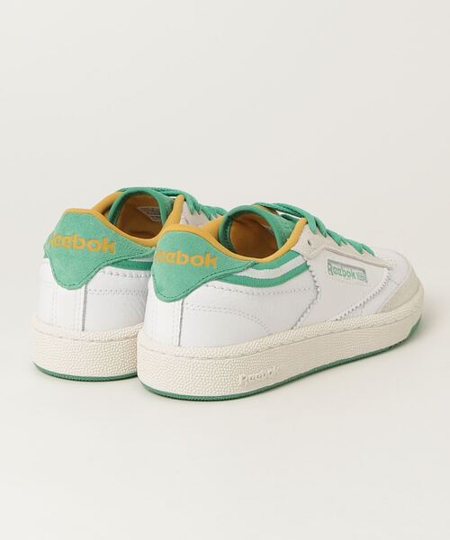 「Reebok」 ローカットスニーカー 24.0cm ホワイト×グリーン メンズの画像