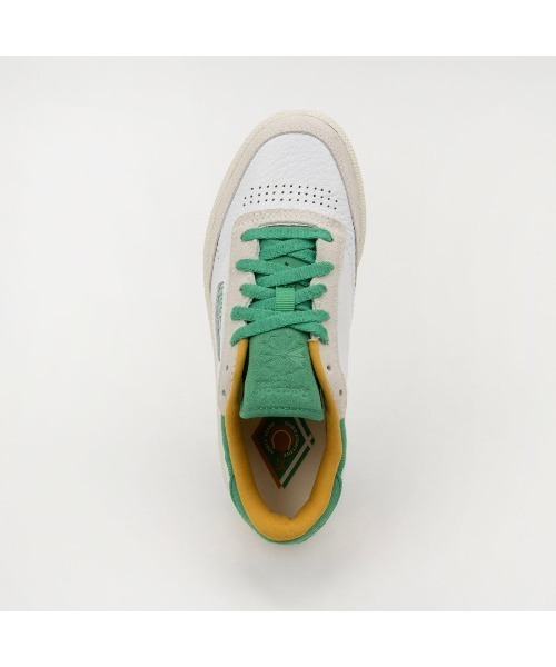 「Reebok」 ローカットスニーカー 24.0cm ホワイト×グリーン メンズの画像