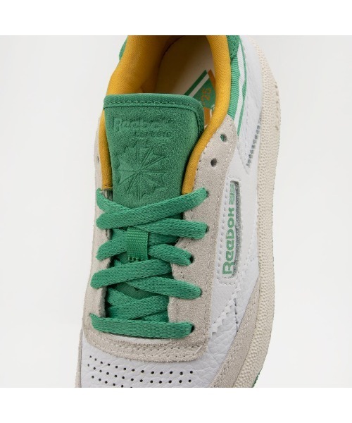 「Reebok」 ローカットスニーカー 24.0cm ホワイト×グリーン メンズの画像
