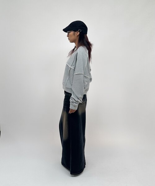 「WHO'S WHO gallery」 スウェットカットソー FREE チャコールグレー レディース_画像5