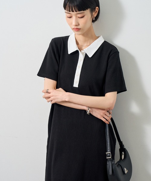 NOGLE ワンピース 半袖 「NOGLE/ノグル」ポロロングワンピース