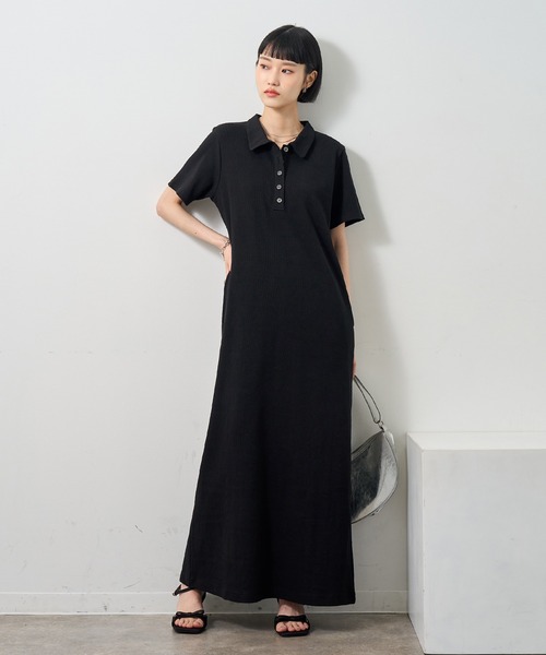 NOGLE ワンピース 半袖 「NOGLE/ノグル」ポロロングワンピース