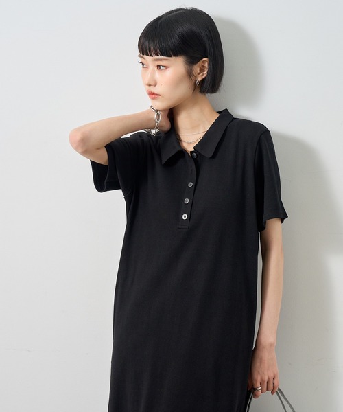 NOGLE ワンピース 半袖 「NOGLE/ノグル」ポロロングワンピース