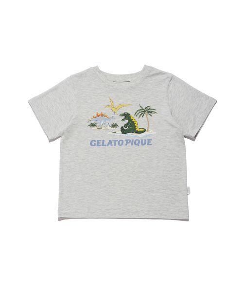 パジャマ 「JUNIOR」「接触冷感」スリーピングダイナソーTシャツ＆柄ショートパンツセット キッズ 子供の画像