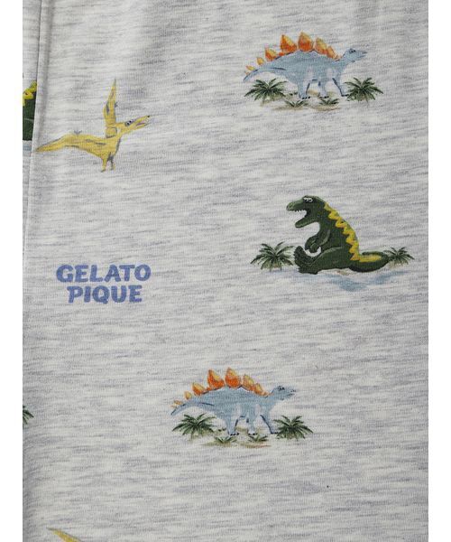 パジャマ 「JUNIOR」「接触冷感」スリーピングダイナソーTシャツ＆柄ショートパンツセット キッズ 子供の画像