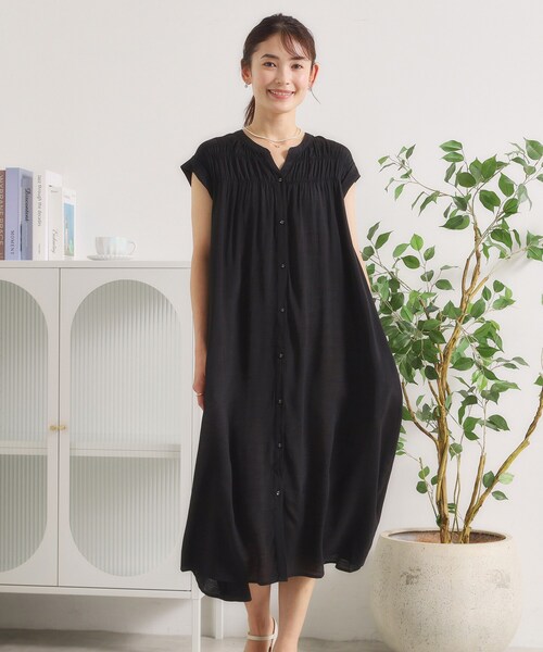 ITS'DEMO（イッツデモ） ワンピース 半袖 「接触冷感」スラブ前開き