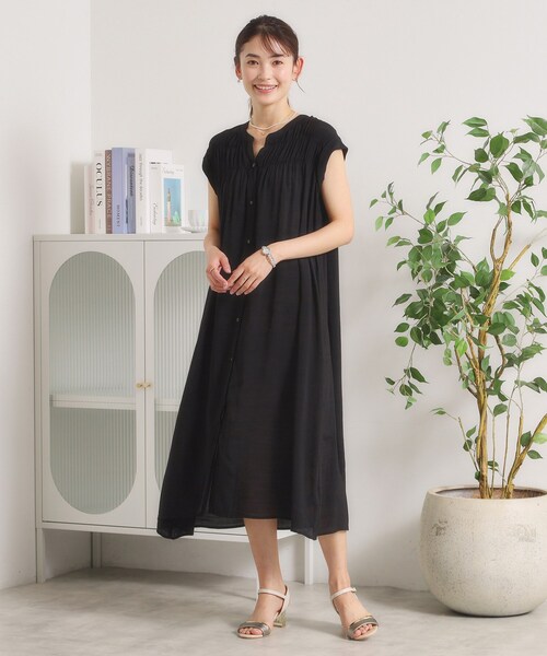 ITS'DEMO（イッツデモ） ワンピース 半袖 「接触冷感」スラブ前開き