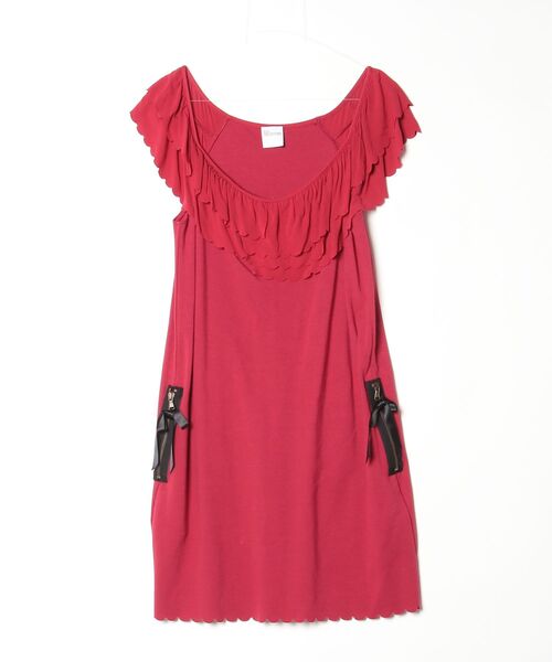 レディース RED VALENTINO ノースリーブブラウス フリル 赤