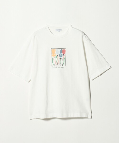 A DAY IN THE LIFE tシャツ フラワー アートプリント リラックス
