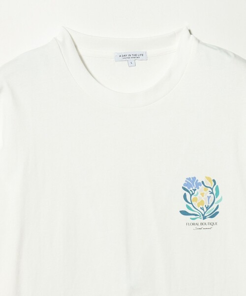 A DAY IN THE LIFE tシャツ フラワー アートプリント リラックス
