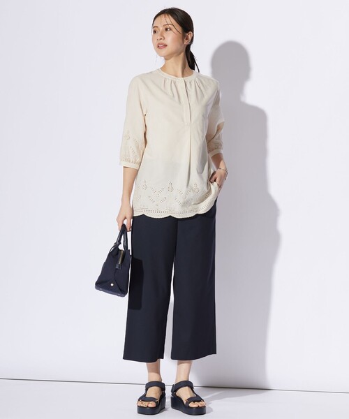 「J.PRESS」 7分袖ブラウス 9 ベージュ レディース_画像5