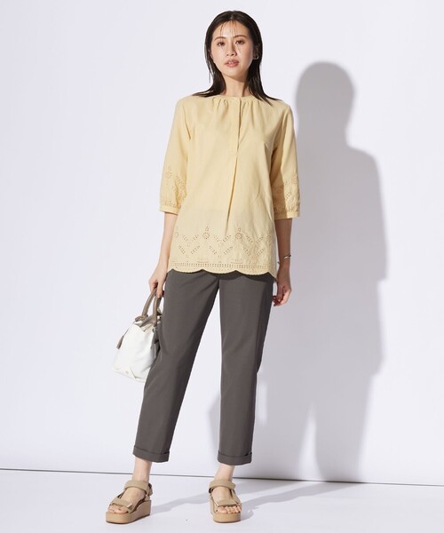 「J.PRESS」 7分袖ブラウス 9 ベージュ レディース_画像6